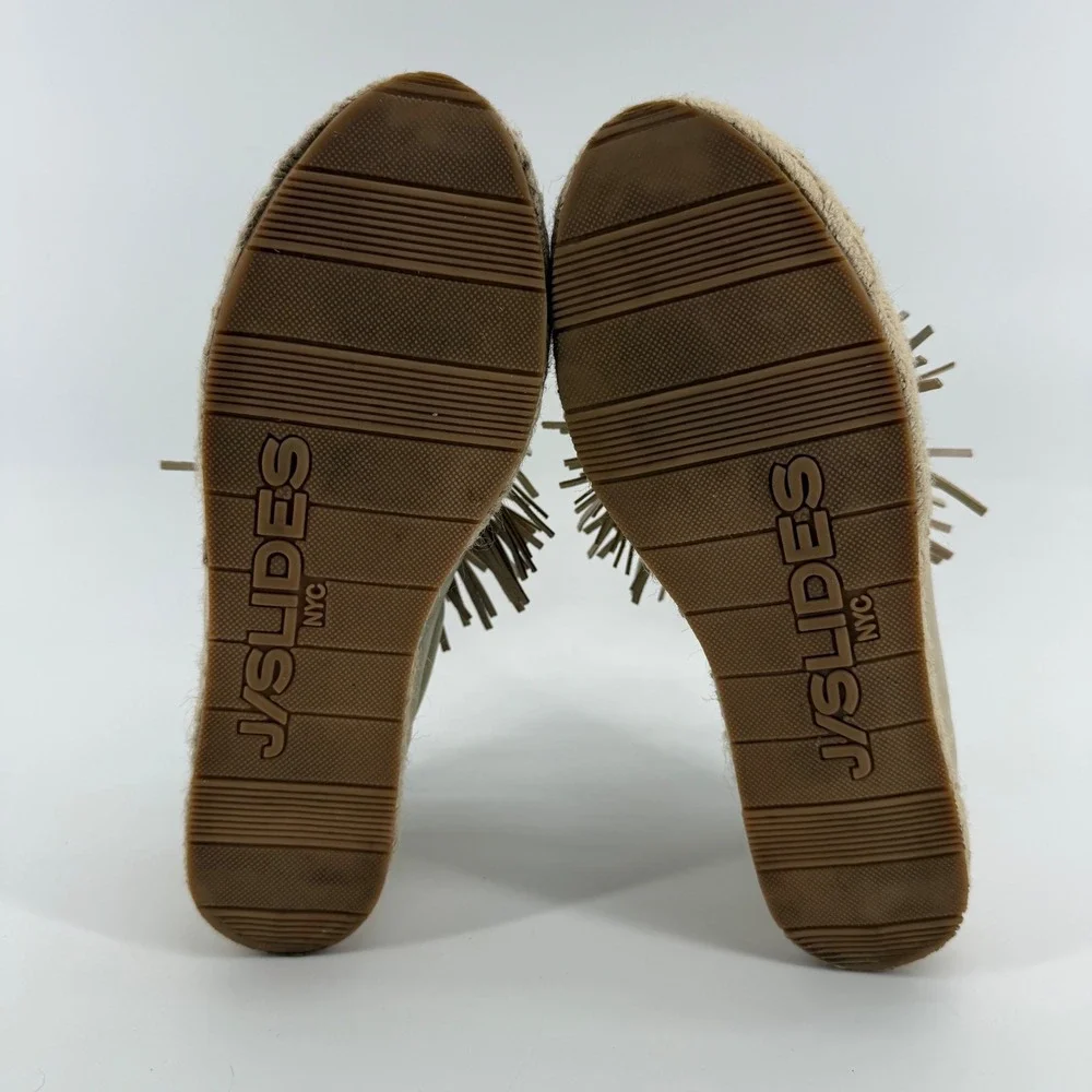 J/Slides Raoul Womens Sand‎ Leather Tassel Espadrille Platform Sneakers Size 9